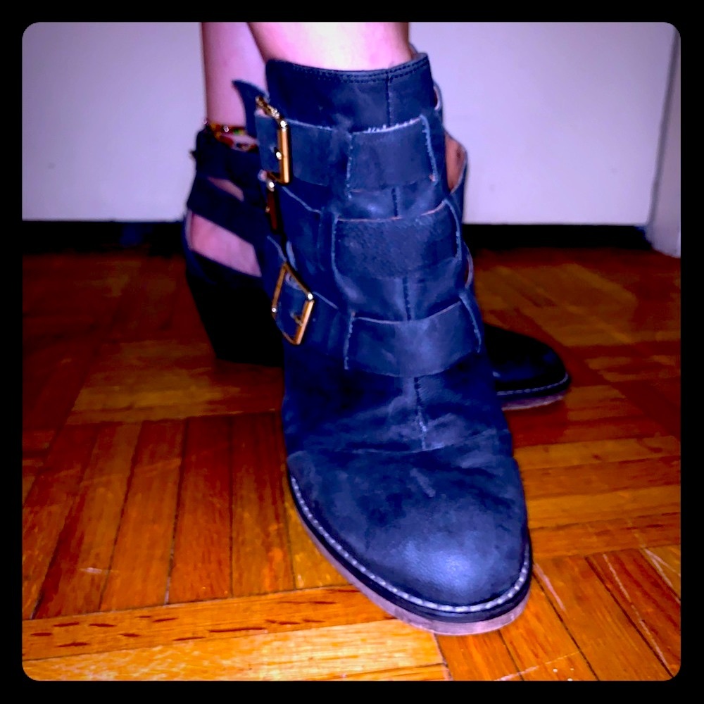 Report Peep Buckle Booties